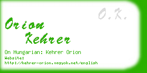 orion kehrer business card